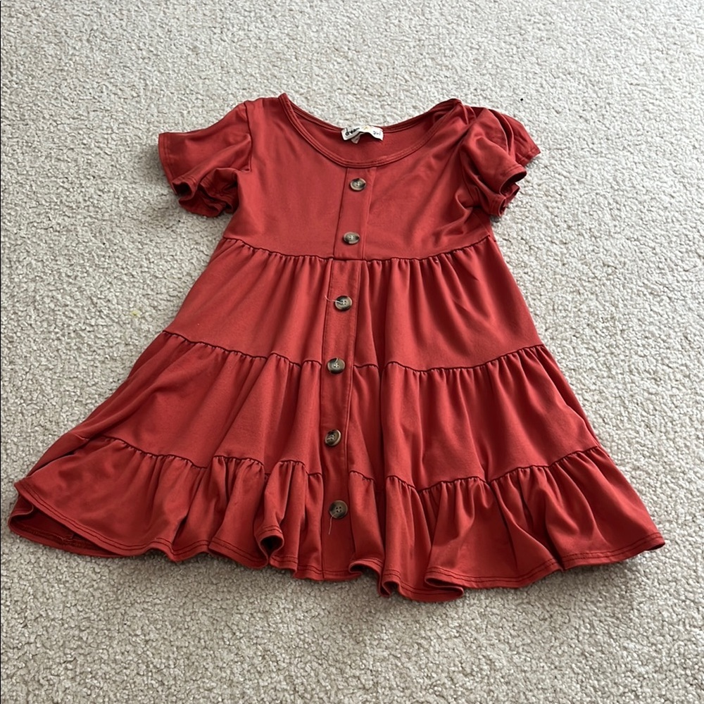 Charming Rust Kids Dress
